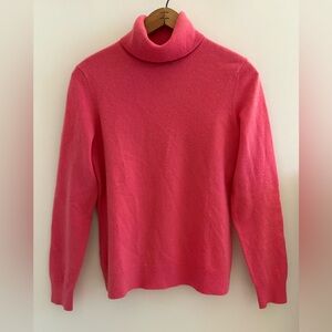 Lands' End Pink Cashmere Turtleneck Sweater GUC US M